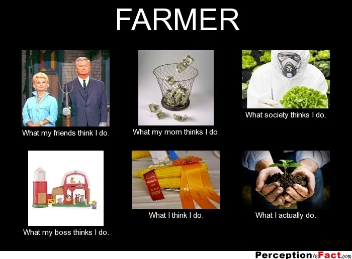 Image de l'agriculteur selon ses amis, sa mère, la société, son patron, lui-même... et ce qu'il fait réelleemnt